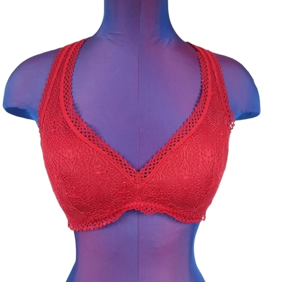 Victoria's Secret Women's Size‎ Medium Pullover Racerback Lace Bralette Maroon - Picture 1 of 10